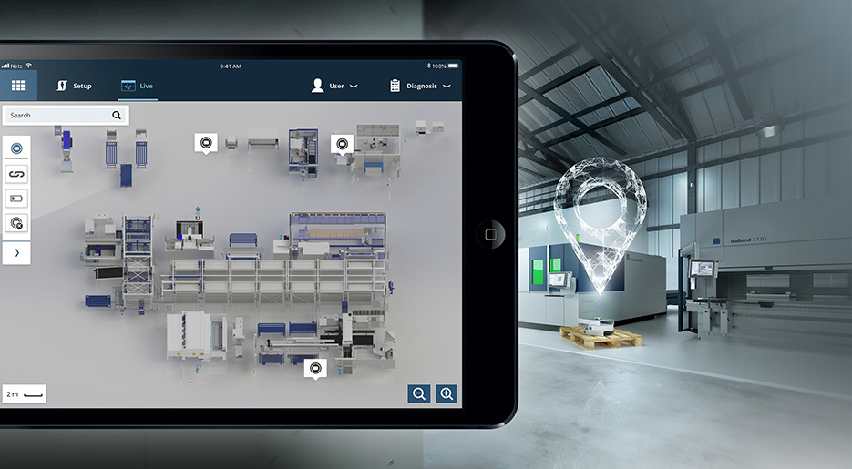 TRUMPF Track&Trace Anwendung auf dem IPad