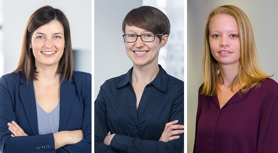 Unsere Designsystem-Expertinnen Carina, Jenny und Jasmin