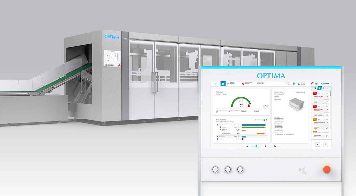 Verpackungsmaschine und User Interface der Firma OPTIMA