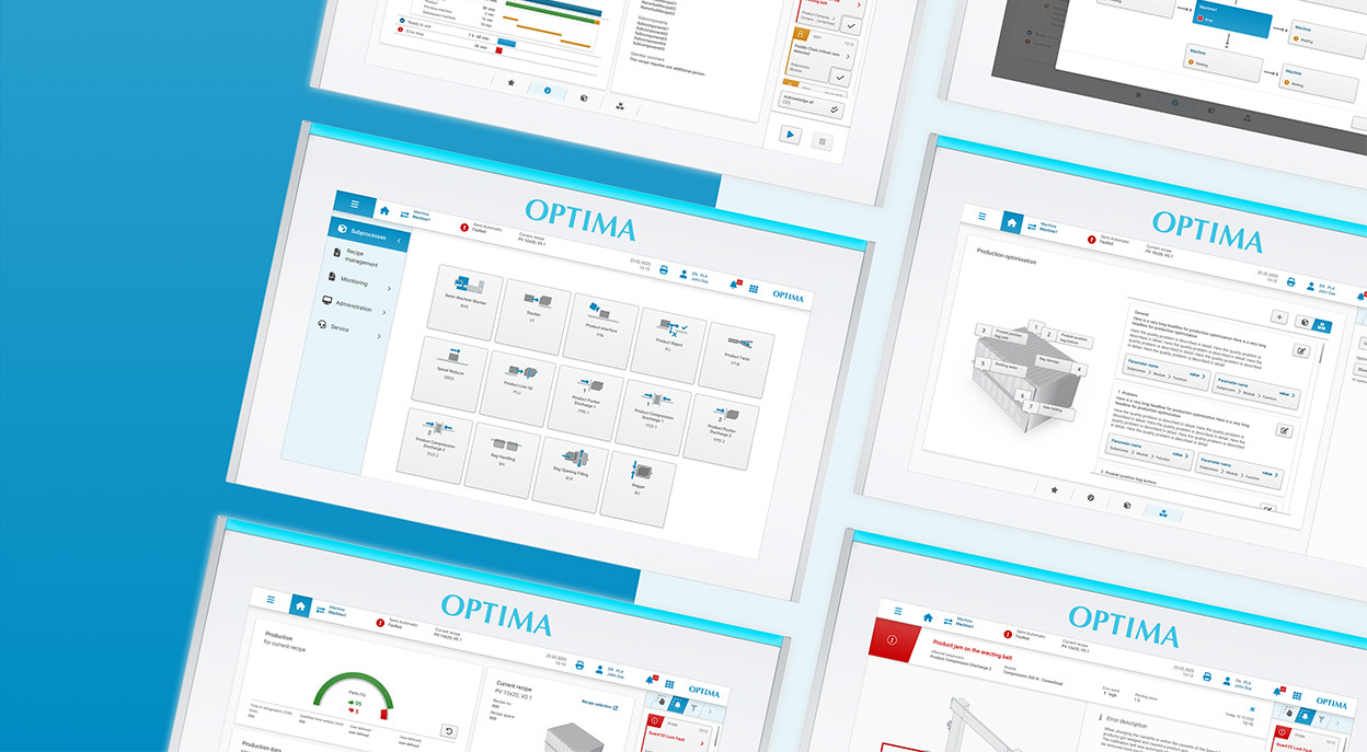 User Interface einer Verpackungsmaschine von OPIMA, nominiert für den UX Design Award 2023