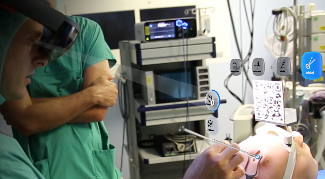 Arzt operiert mit einer VR Brille