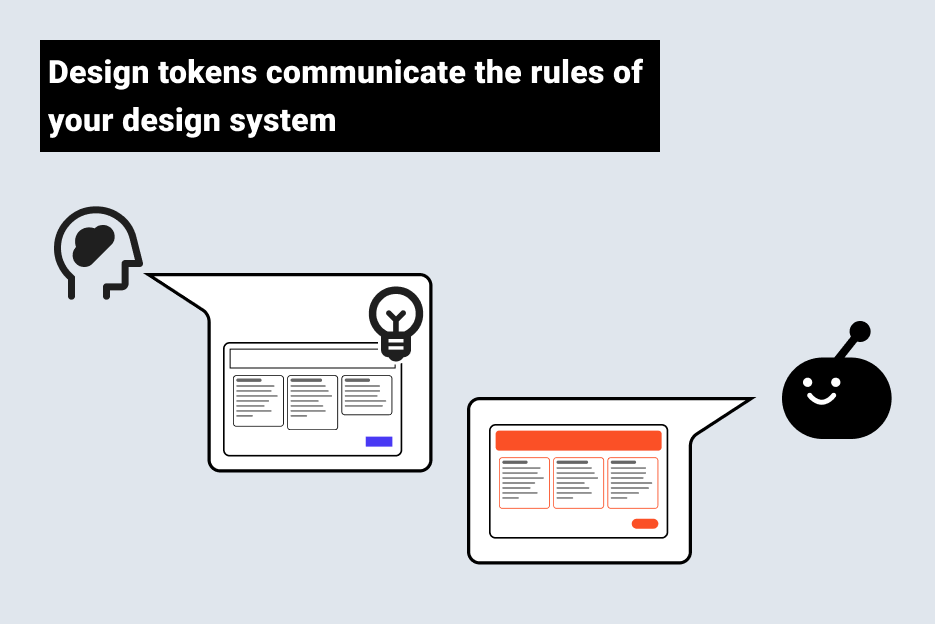 Design Tokens communicate the rules of a design system