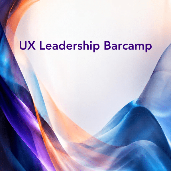 UID_XLC_Startseite UX Leadership Barcamp mit abstrakten, fließenden Farbverläufen in Blau, Violett und Orange.